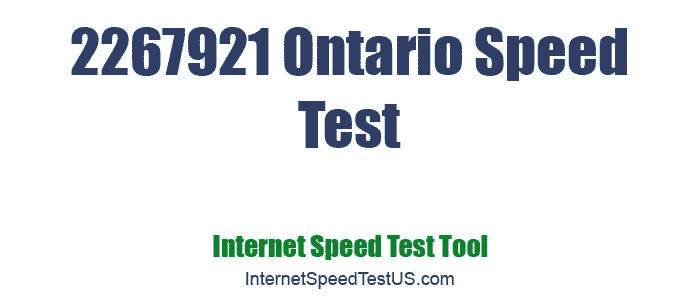 2267921 Ontario Speed Test