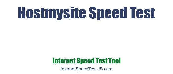 Hostmysite Speed Test